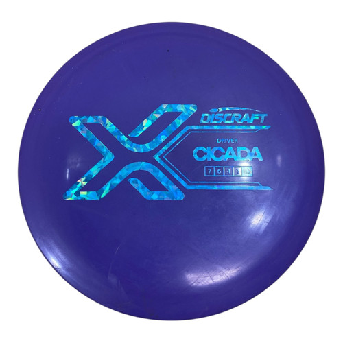 Vist Large View of Product Image Which is Used Discraft CICADA Disc Golf Driver Royal Blue