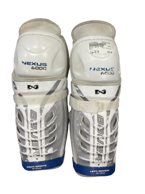 Vist Large View of Product Image Which is Used Bauer NEXUS 6000 Junior Shin Guards White 10"