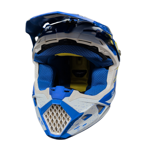 Vist Large View of Product Image Which is Used FLY RACING Adult Motocross Helmet Royal Blue Medium
