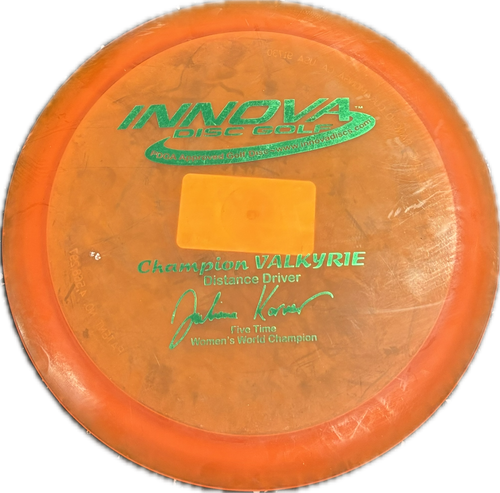 Vist Large View of Product Image Which is Used Innova CHAMPION VALKYRIE Disc Golf Driver Orange