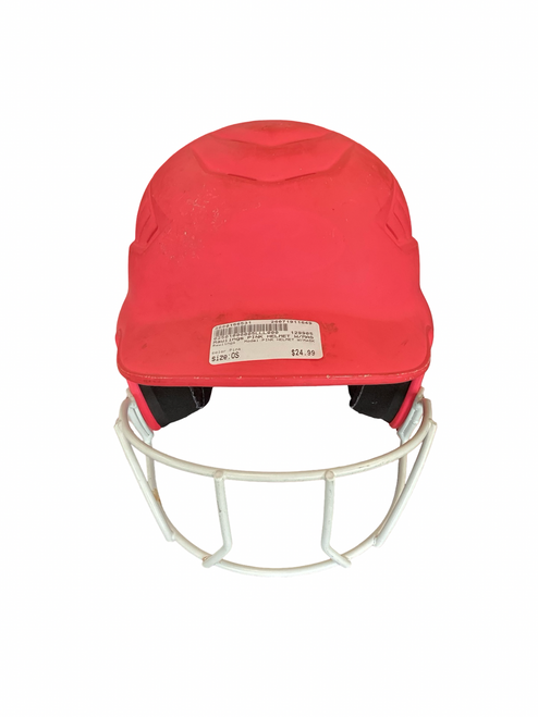 Vist Large View of Product Image Which is Used Rawlings PINK HELMET W/MASK Batting Helmet w/Mask Pink One Size