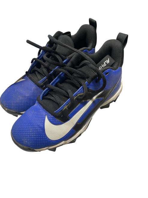 Vist Large View of Product Image Which is Used Nike ALPHA BB/SB Cleats White/Black/Royal Junior 02