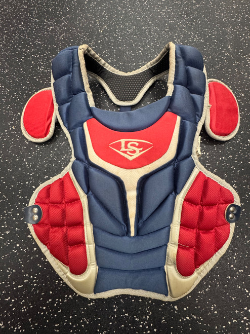 Vist Large View of Product Image Which is Used Louisville Slugger PG SERIES 5 YOUTH Catchers Chest Protector Navy Blue Youth