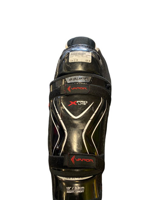 Vist Large View of Product Image Which is Used Bauer VAPOR X PRO LITE Senior Shin Guards Black 13"