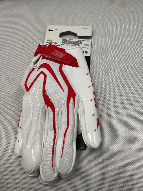 Vist Large View of Product Image Which is Used Nike ADT VAPOR JET FB Gloves Cardinal And White MD