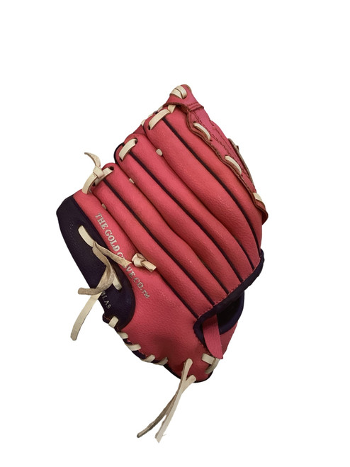 Vist Large View of Product Image Which is Used Rawlings PL 91 PP BB/SB Glove RH Throw Black And Pink 9"