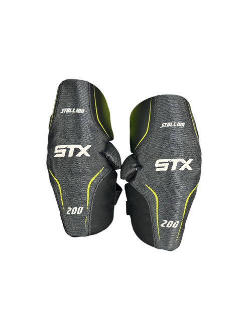 Vist Large View of Product Image Which is Used STX STALLION 200 Lacrosse Arm Pads/Guards Black M/L