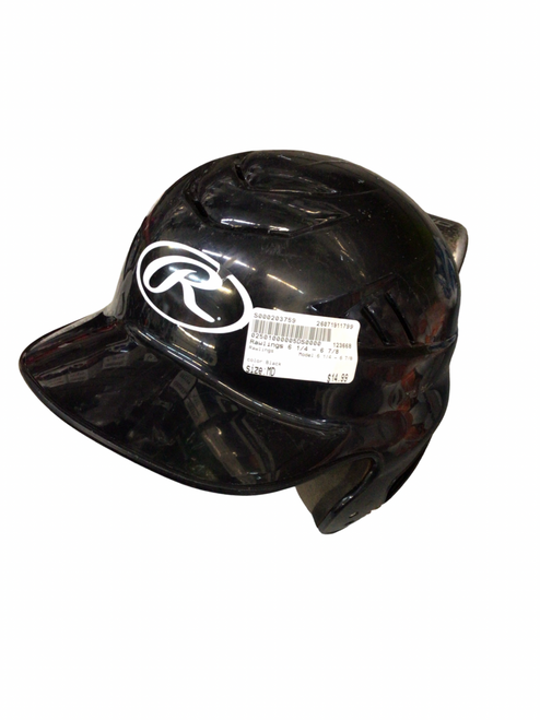 Vist Large View of Product Image Which is Used Rawlings 6 1/4 - 6 7/8 Batting Helmet No Mask Black MD