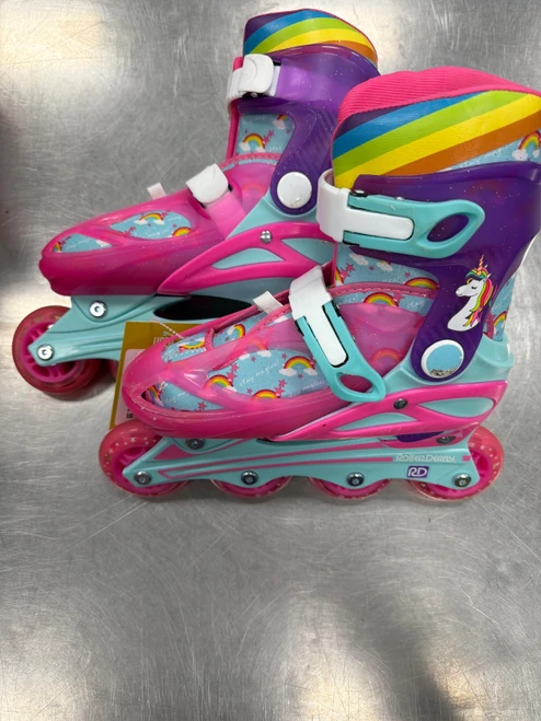 Vist Large View of Product Image Which is Used RollerDerby UNICORNS AND RAINBOWS Junior Rec Fitness Skates None Adjustable
