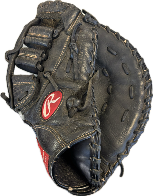 Vist Large View of Product Image Which is Used Rawlings REBRB Baseball First Base RH Throw Black 13"