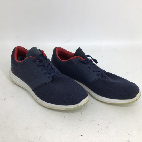 Vist Large View of Product Image Which is Used TRAVISMATHEW CUATER SPIKELESS SR 12.0 Mens Golf Shoes Navy Blue Senior 12