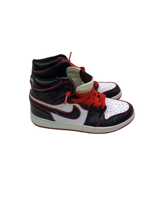 Vist Large View of Product Image Which is Used Nike AIR JORDAN 1 HIGH TOP Basketball Shoes Y White/Black/Red Youth 08.0