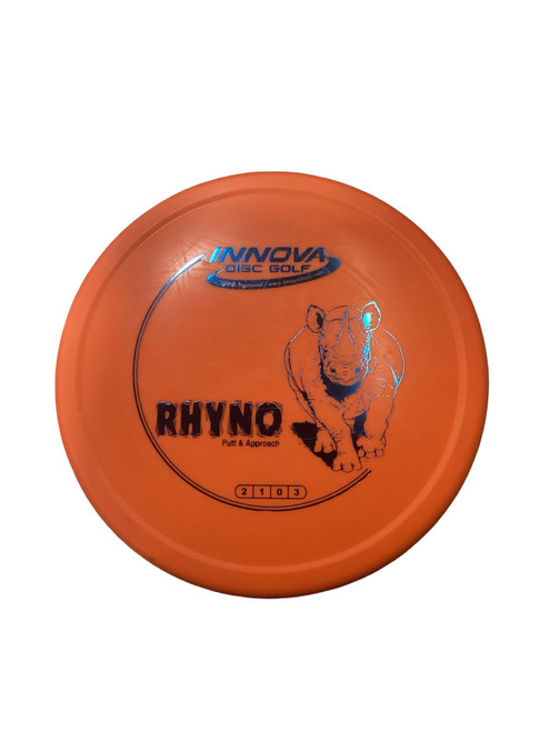Vist Large View of Product Image Which is Used Innova DX RHYNO Disc Golf Putter Orange