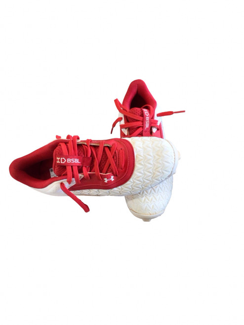 Vist Large View of Product Image Which is Used Under Armour BSBL CLEATS BB/SB Cleats White Junior 05.5