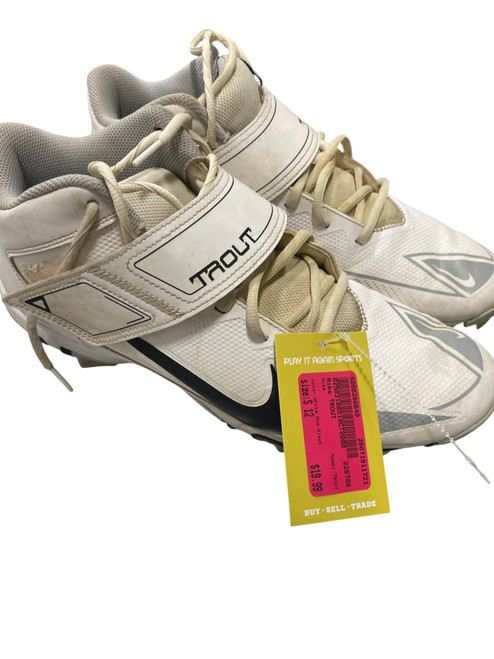 Vist Large View of Product Image Which is Used Nike TROUT BB/SB Cleats White And Black Senior 12