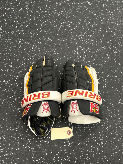 Vist Large View of Product Image Which is Used Brine CLUTCH Lacrosse Gloves Mens Black MD