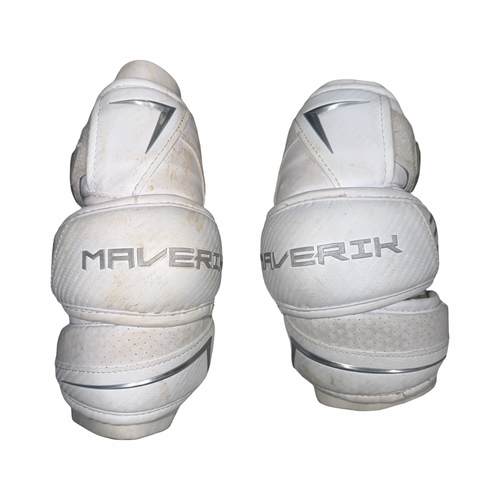 Vist Large View of Product Image Which is Used Maverik M6 Lacrosse Arm Pads/Guards White LG