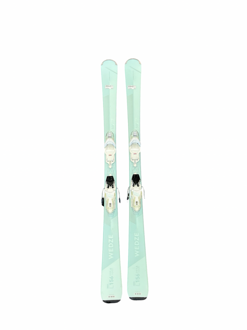 Vist Large View of Product Image Which is Used WEDZE 500 Girls DH Ski/Binding Carolina Blue 156 cm