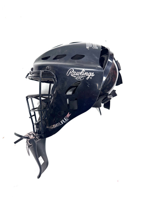 Vist Large View of Product Image Which is Used Rawlings COOLFLOW Catchers Helmet w/Mask Black One Size