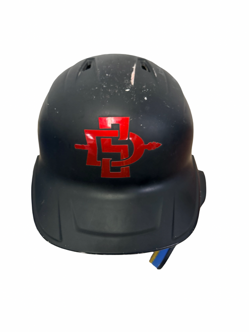 Vist Large View of Product Image Which is Used Rawlings MACH SR REVA 6 7/8 - 7 5/8 Batting Helmet w/ Jaw Guard Black