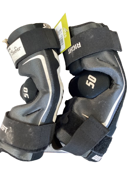 Vist Large View of Product Image Which is Used STX STALLION 50 ELBOW Lacrosse Arm Pads/Guards Black M/L