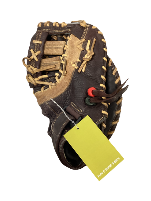 Vist Large View of Product Image Which is Used Mizuno FRANCHISE BB/SB First Base RH Throw Black 12 1/2"