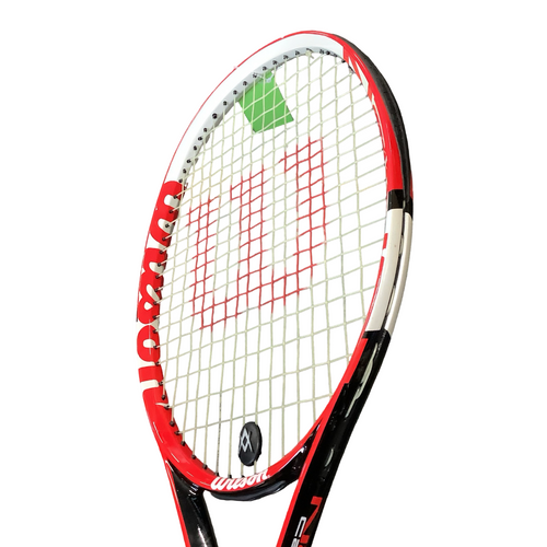 Vist Large View of Product Image Which is Used Wilson ACE NANO CARBON Adult Tennis Racquet Red 4 3/8"