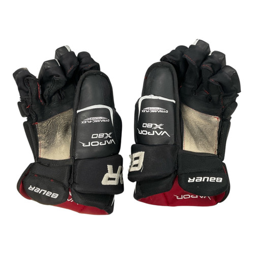 Vist Large View of Product Image Which is Used Bauer VAPOR X80 Senior Gloves Black 14"