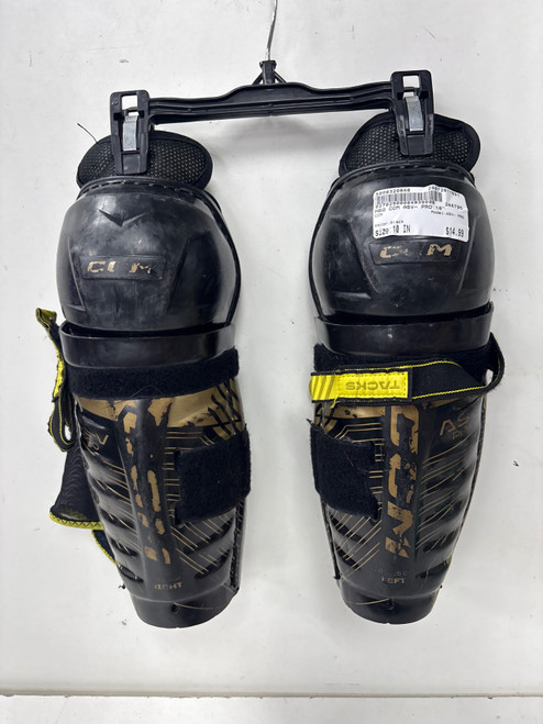 Vist Large View of Product Image Which is Used CCM ASV- PRO Youth Shin Guards Black 10"