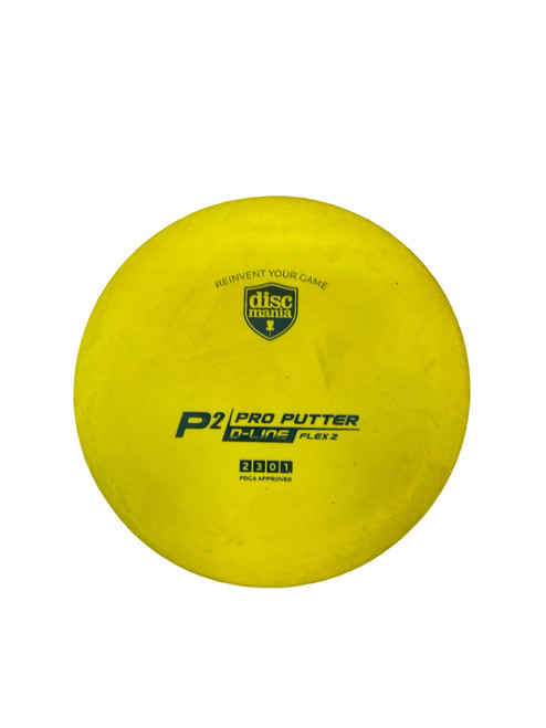 Vist Large View of Product Image Which is Used Discmania D-LINE P2 FLEX 2 Disc Golf Putter Yellow 174g