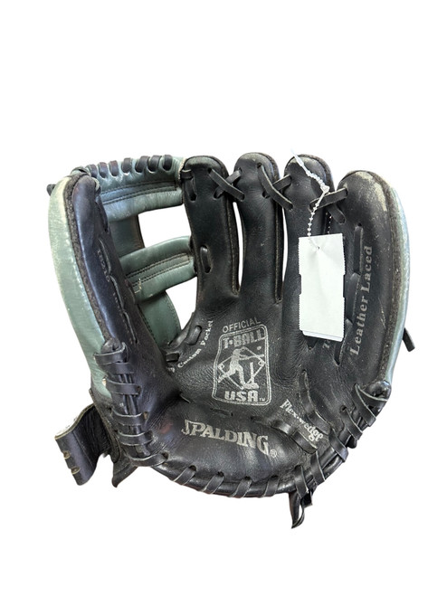 Vist Large View of Product Image Which is Used Spalding OFFICIAL TBALL BB/SB Glove RH Throw Black 10 1/2"