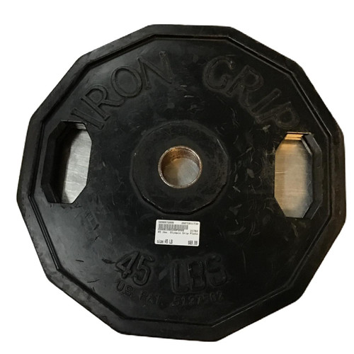 Vist Large View of Product Image Which is Used Iron Grip Olympic Plate (Each) 45 lb