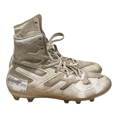 Vist Large View of Product Image Which is Used Under Armour Adult FB Cleats White Senior 9.5
