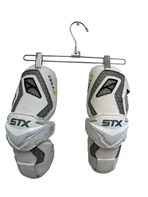 Vist Large View of Product Image Which is Used STX Cell VI Medium Lacrosse Arm Pads/Guards White 