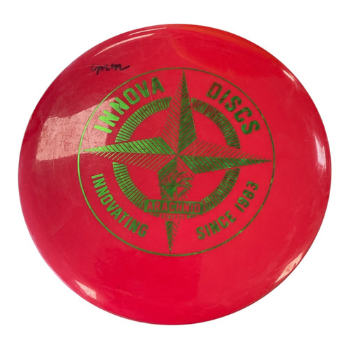 Vist Large View of Product Image Which is Used Innova STAR ARACHNID Disc Golf Mid Range Red 180g