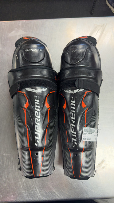 Vist Large View of Product Image Which is Used Bauer SUPREME Intermediate Shin Guards Black 12"