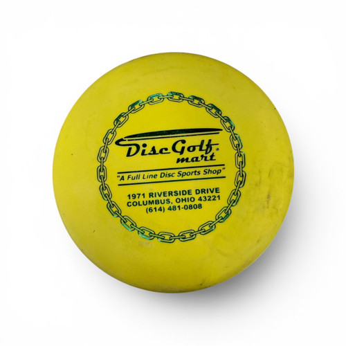 Vist Large View of Product Image Which is Used Disc Golf Mart Mini Marker Disc Yellow, top view