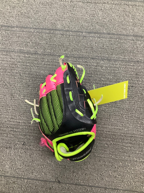 Vist Large View of Product Image Which is Used Franklin NEON BB/SB Glove RH Throw Pink 9"