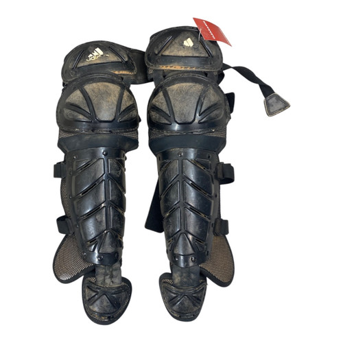 Vist Large View of Product Image Which is Used Adidas SHIN GUARDS TBALL Catchers Leg Guards Black T-Ball
