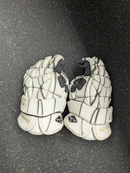 Vist Large View of Product Image Which is Used Warrior MAC DADDY Lacrosse Gloves Mens White LG