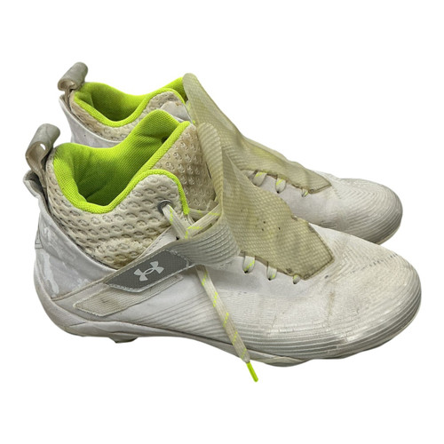 Vist Large View of Product Image Which is Used Under Armour HIGHLIGHT HAMMER MC Adult FB Cleats White Senior 9.5