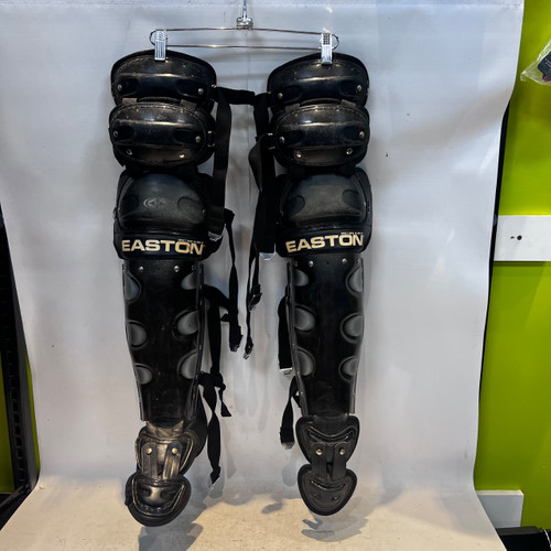 Vist Large View of Product Image Which is Used Easton BLACK Catchers Leg Guards Black Adult