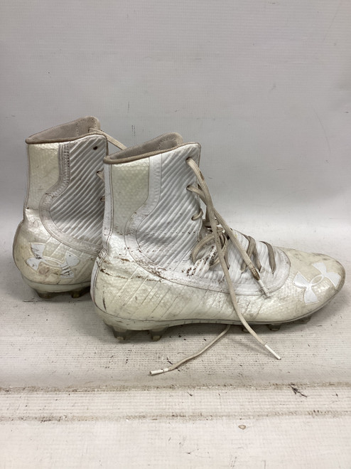 Vist Large View of Product Image Which is Used Under Armour Adult FB Cleats White Senior 11.5