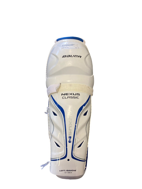 Vist Large View of Product Image Which is Used Bauer NEXUS Senior Shin Guards White 13"