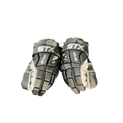 Vist Large View of Product Image Which is Used STX CELL VI LAX Goalie Gloves M Black 12"
