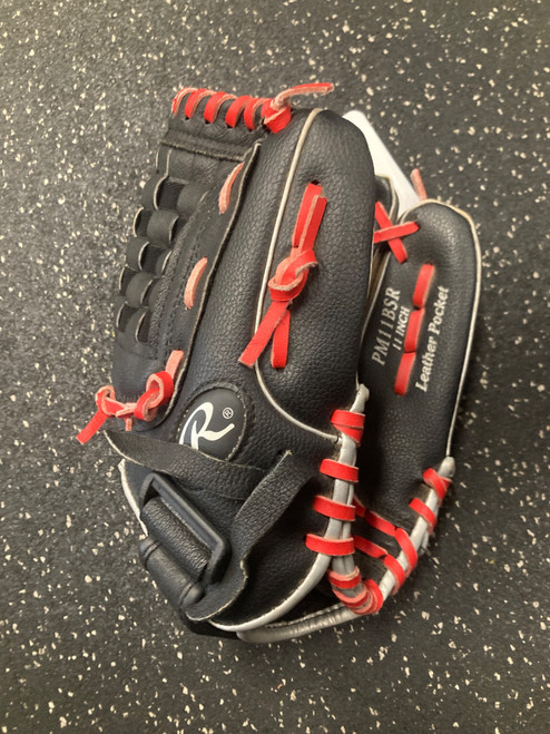 Vist Large View of Product Image Which is Used Rawlings PM11BSR BB/SB Glove RH Throw Black 11"
