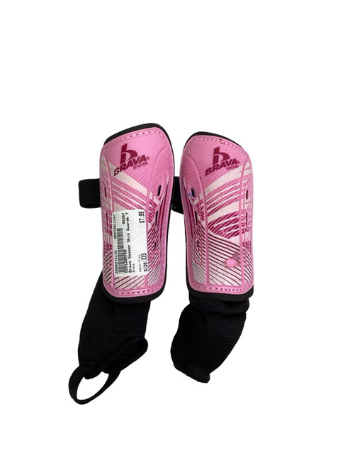 Vist Large View of Product Image Which is Used Brava Soccer Shin Guards Youth Pink XXS