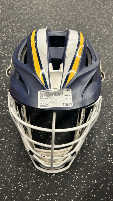 Vist Large View of Product Image Which is Used Cascade S Lacrosse Helmet Navy Blue One Size