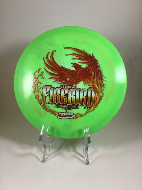 Vist Large View of Product Image Which is Used Innova STAR FIREBIRD Disc Golf Driver Green 176g