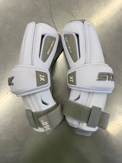 Vist Large View of Product Image Which is Used STX STALLION 1K ARM GUARD Lacrosse Arm Pads/Guards White MD